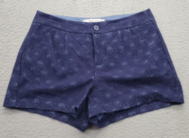 LC Lauren Conrad Short Women Size 8 Navy Cotton Lace Overlay Pleated Front Lined - £17.28 GBP