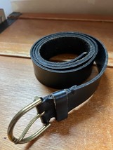 American Eagle Genuine Black Cowhide Leather Belt w Brass Metal Buckle -... - $14.89