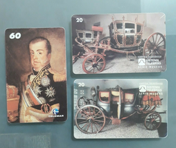 03 Phone Cards Portugal Empire Telebras Brazil 1996 D. Joao VI / carriage - £3.78 GBP