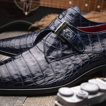 Genuine caiman crocodile Shoes Rovigo Navy image 8