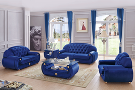 Luxury Fabric in Dark Blue Sofa Set - £5,860.12 GBP