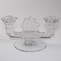 Vintage Fostoria American Double Candle Holder Elegant Clear Crystal Candlestick - £9.58 GBP