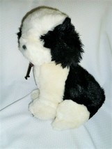 APPLAUSE BLACK/WHITE  English Sheep Dog plush brown toggle collar 16&quot; 1985 - £116.36 GBP