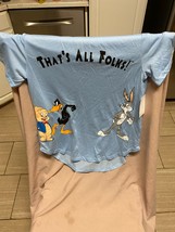 NWT Looney Tunes That’s All Folks! Womens Juniors Shirt Size M All Over ... - £13.32 GBP