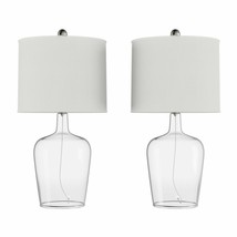 2 Piece Matching Glass Table Lamps Open Bottom DIY Insert Decorative Lights - £136.71 GBP