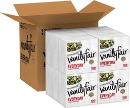 Vanity Fair Everyday Casual Paper Napkins, Classic White, 100 Count (Pack of 12) - £61.54 GBP