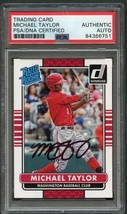 2015 Donruss Rated Rookie #38 Michael Taylor Signed Rookie Card PSA Slabbed Auto - £78.75 GBP