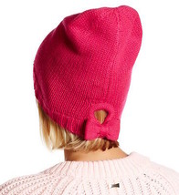 Kate Spade New York Hat Gathered Bow Beanie Sweetheart Pink - £35.19 GBP