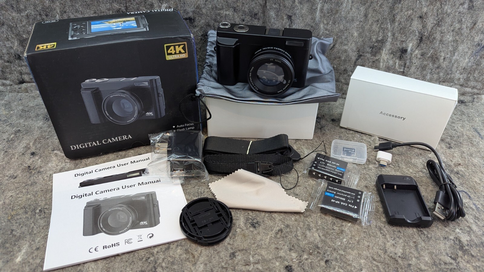 Duluvulu DC101 Digital Camera,4K 48MP UHD Autofocus Video Camera with 32... - $39.99