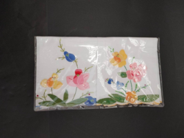 NIP Vtg 2 Piece Fingertip Towel Keeco Hand Made Flower Floral Applique Cotton - £11.86 GBP