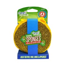 Clean Home Metallic Scouring Sponges 2 Pack - £3.14 GBP