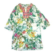 NWT Johnny Was Workshop Flare Sleeve Tunic Floral Ramie Linen Dress S $245 - £96.22 GBP