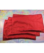 Set of 3 Red Placemats, Soft Chain/Link Pattern, 11&#39;&#39; x 17.5&#39;&#39; Christmas - $73.41 MXN