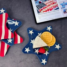 Patriotic Star Shaped  Melamine Appetizer and Dessert Plates, Set of 4 - $34.50 CAD