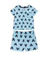 Disney 2-piece Pajama Set Short Sleeve/Shorts Blue Mickey Mouse Girls Sz... - $16.38