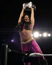 Melina Perez Lifting Belt In Ring Wwe Wrestler 4X6 Photograph Reprint - $7.97