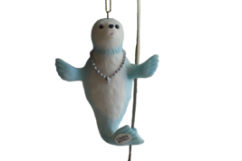 Vintage O&#39;Well Christmas Tree Ornament Holiday Resin: ~ 3&quot; Seal Girl Nec... - $12.34
