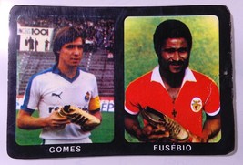 Eusebio &amp; Gomes ~ Golden Boots ✱ Rare Vtg Football 1986 Pocket Calendar Card - £7.85 GBP