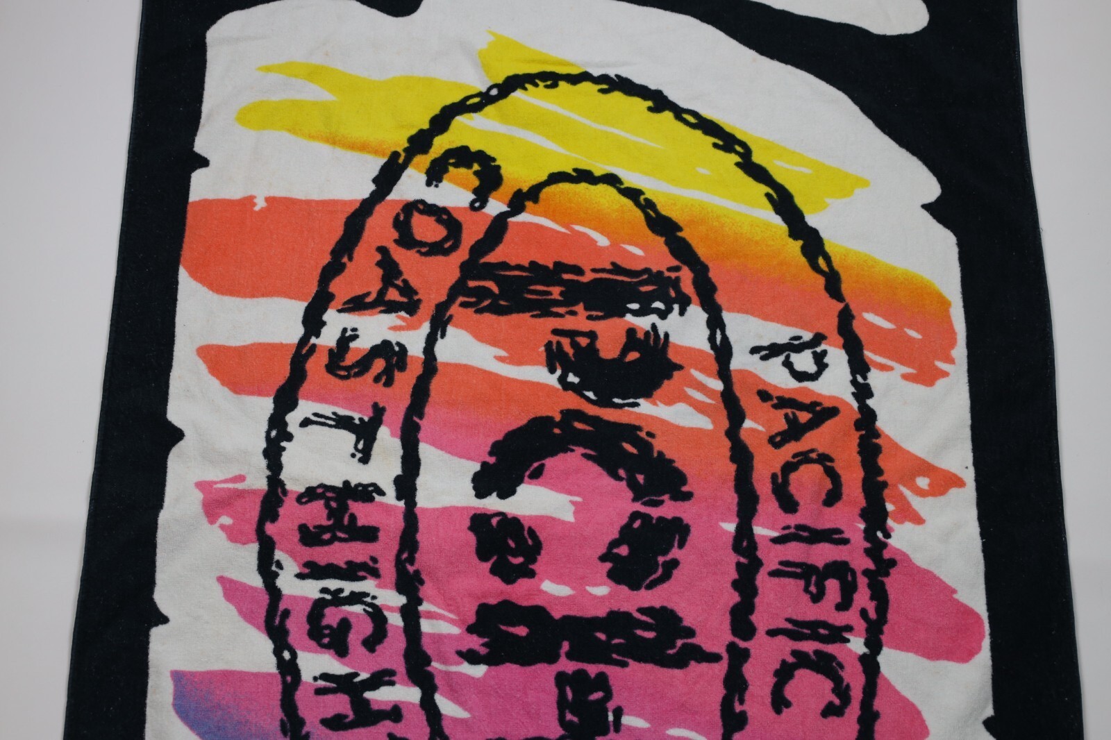 Vintage 90s PCH Pacific Coast Highway Surfing Skateboard Bath Beach Towel Cotton Item image 3