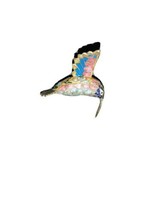 Cloisonne Enameled Metal Blue Pink Yellow Hummingbird Ornament 2-3/4&quot; x ... - £13.03 GBP