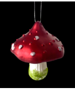 Kurt Adler Mushroom Christmas Ornament Mercury Glass Whimsical Fairy Ret... - $1,129.52 MXN