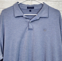 Peter Millar Blue Gray Striped Polo Mens XXL Crown Crafted Golf Shirt St... - $28.99