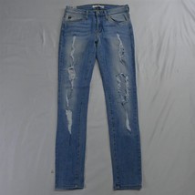 KanCan 25 Mid Rise Skinny Destroyed Light Wash Stretch Denim Womens Jeans - $20.79
