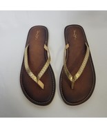 Panama Jack Womens Flip Flip Slip On Brown Gold Sz 10/11 Large NEW NWOT - $21.60 CAD