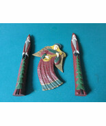 Wooden Christmas Sculpture Pencil Santas And Angel Winter Wind ^^^ - $52.94 CAD