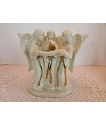MIKASA ANGEL TRIO FIGURINE CANDLE HOLDER HOLIDAY ELEGANCE 7&quot;H  LotD - $184.13 MXN