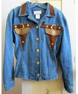 NEW Jean Jacket~CACHE~Suede Trim~Embellished~XS~Unique~Mylie Cyrus Style! - £53.93 GBP