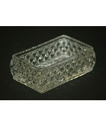 Elegant Clear Crystal Open Trinket Box w Diamond Sides Starburst Bottom ... - £17.11 GBP
