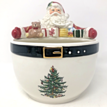 Spode Christmas Tree Santa Bowl  Handpainted Holiday Serving Dish Retired - $34.99