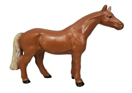 Vintage Hubley Cast Iron Horse Metal Hollow Hand Painted Figurine Chestnut - £34.35 GBP