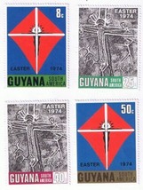 Stamps Guyana Easter 1974 MLH - $1.81