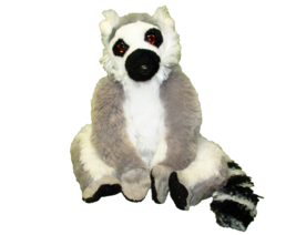 Wild Republic Ring Tail Lemur 8" Plush Grey White Black 2016 Stuffed Animal Toy - $10.80