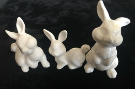 Miniature Bone China Rabbit Family set by Otagiri - £6.81 GBP
