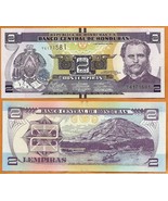 HONDURAS 2012 UNC 2 Lempiras Banknote Paper Money Bill P- 97 - $1.25