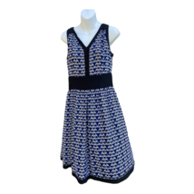 Anne Klein Size 4 Woman&#39;s Black Blue White Sleeveless Career Dress lined - £15.56 GBP