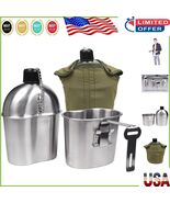Durable 1QT Stainless Steel Canteen with 0.5QT Folding Cup - Ideal for O... - $812.19 MXN