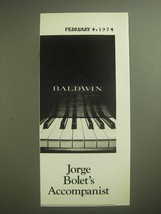 1974 Baldwin Piano Ad - Jorge Bolet's Accompanist - $18.49