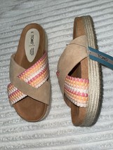 Toms Paloma women sandals Beige suede woven trim espadrilles summer size... - £96.22 GBP