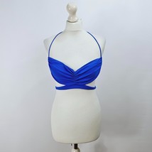 Jaded Ruched Bikini Top Blue Size UK 14 - $14.78