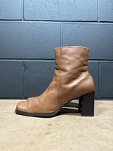 Vintage Nine &amp; Co. Brown Leather Square Toe  Ankle Boots Women’s Sz 9 M - £27.34 GBP