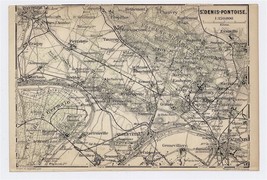 1904 Original Antique Map Of Vicinity Of SEINE-SAINT-DENIS / Pontoise / France - £15.10 GBP