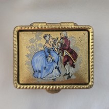 Vintage Pill Box Textured and Hand Painted and Enameled 1-1/2&quot; - $402.48 MXN