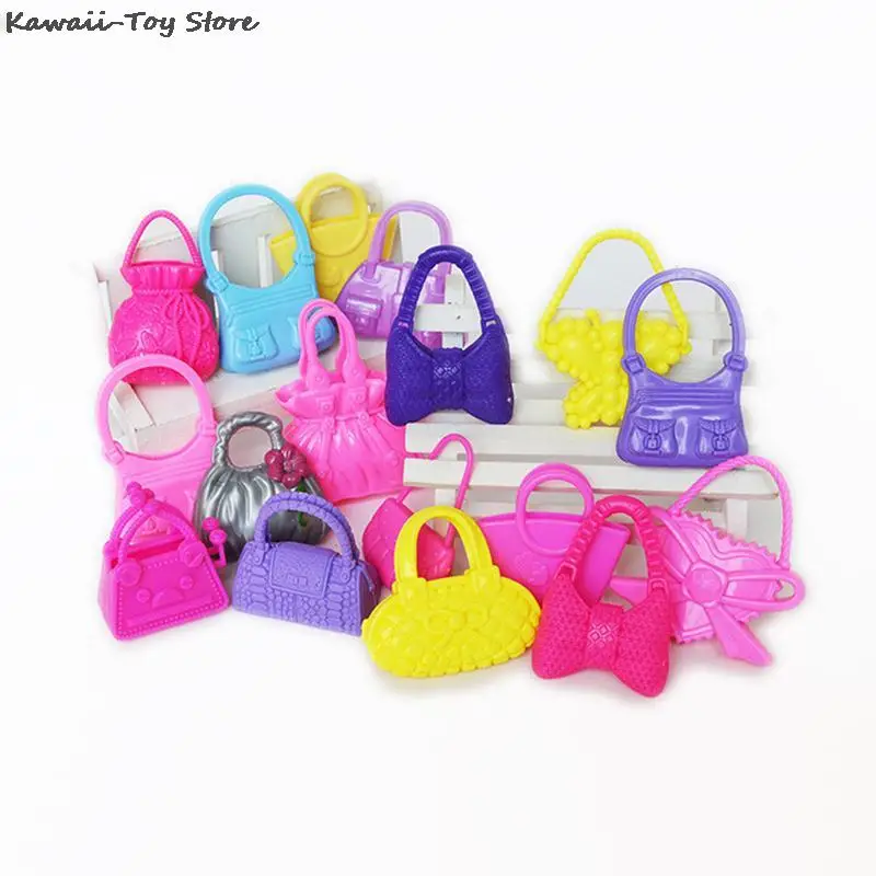 Cs birthday xmas gift mix styles fashion morden doll bags colorized toy for barbie doll thumb200