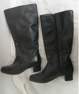Woman&#39;s Made IN Canada Winter Black Leather Boots 8.5 Free Shipping - £40.69 GBP