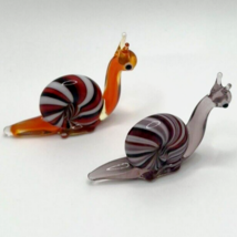 New Colors!! Murano Glass Handcrafted Mini Lovely Snail Figurine Set, Gl... - £21.98 GBP