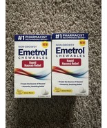 2 Emetrol Chewables for Rapid Nausea Relief Non-Drowsy, Lemon Flavor, 42... - $11.74